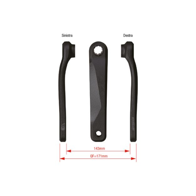 Picture of E-BIKE CRANK ARMS CK-220/IS - 165 MM, BLACK